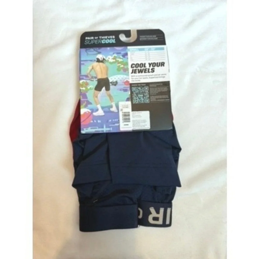 Pair of Thieves Super Cool Long Boxer Briefs 2-Pack Mens Small Burgundy Navy NEW